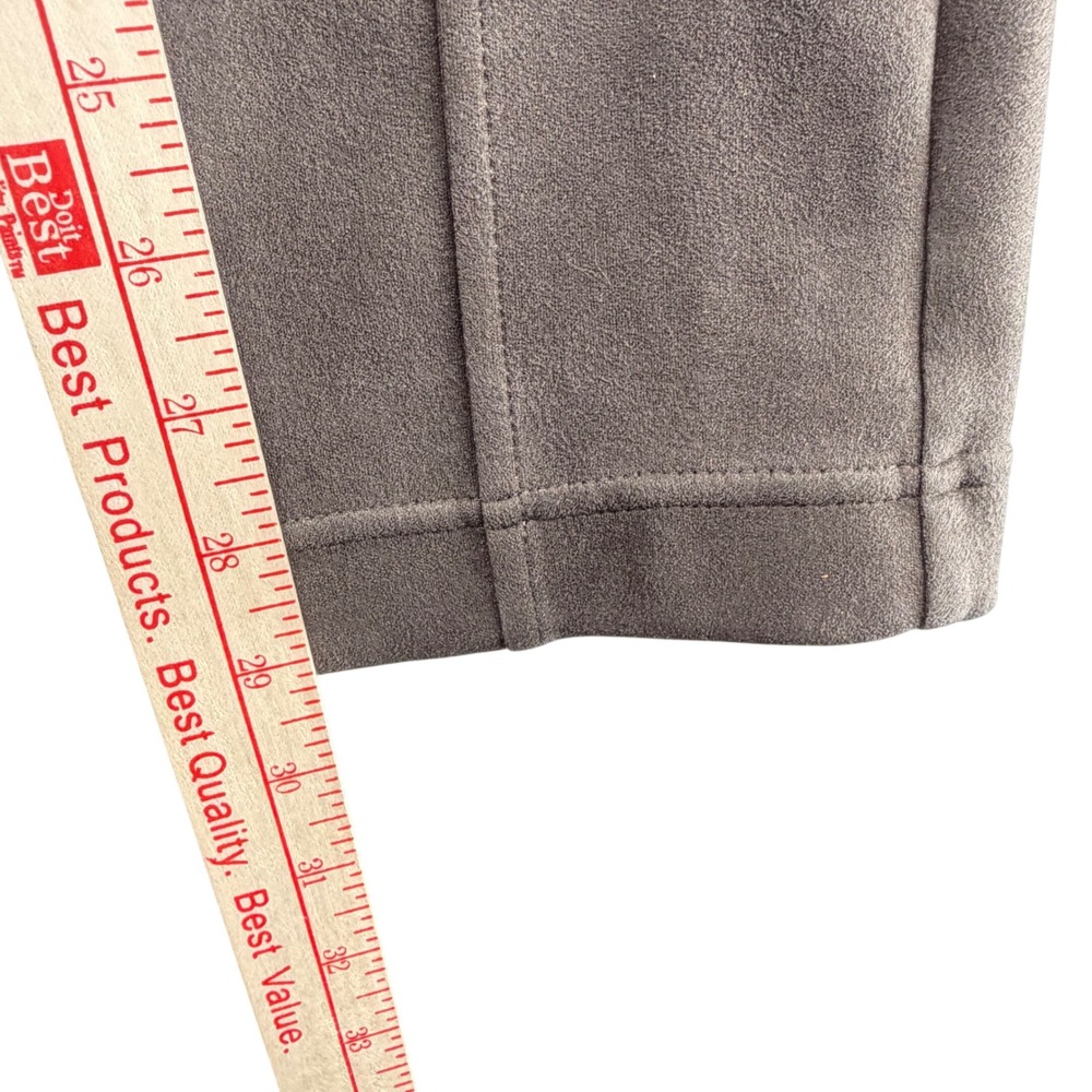 Andrew Marc Faux Suede Pintuck Ponte Lined Pants Women Large Brown Equestrian - Picture 4 of 9